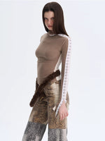 Reversible Brushed Mockneck Top