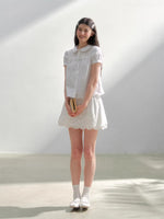 White Embroidered Shirt & Skirt Set