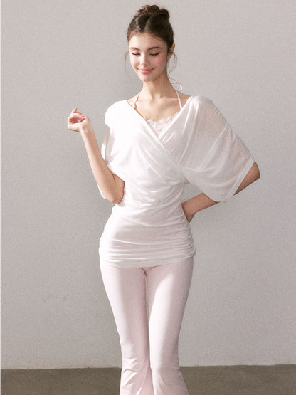 Lyocell Sun-protection Knit Short-Sleeve T-shirt