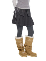 Vintage Pleated Wool Mini Skirt