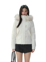Vintage Fitted White Down Jacket