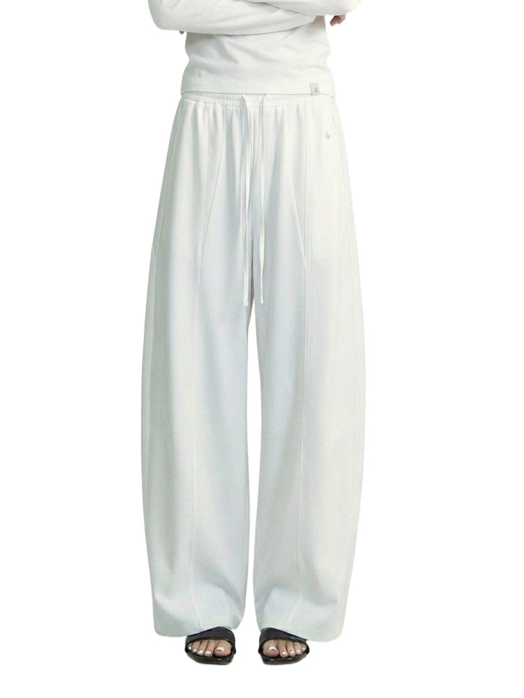 Drawstring Curved Wide Pants