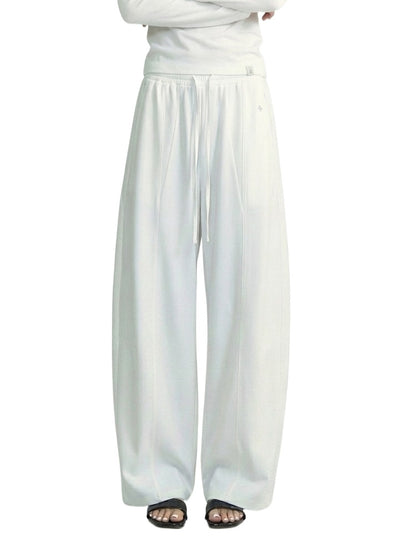 Drawstring Curved Wide Pants