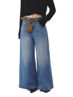 Blue High Waist Wide Jeans