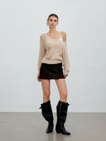 Vintage Belted A-Line Skirt