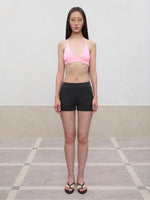 Layered Color Blocking U-Neck Halter Vest