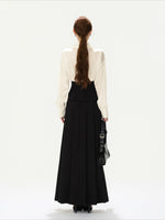 Pleated A-Line Maxi Skirt