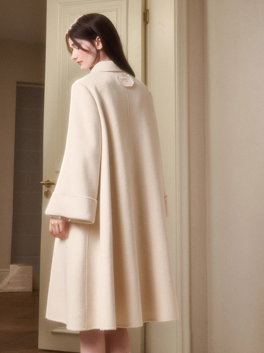 Playful Winter 100% Wool Cape Coat