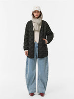 Double Waistband Washed Barrel Jeans