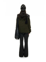 Vintage Stand Collar Knit Cardigan