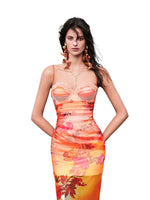 Floral Mesh Maxi Dress
