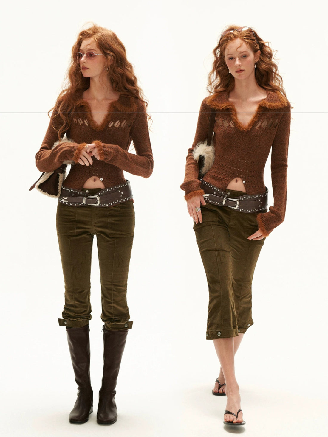 Tencel Cotton Corduroy Cropped Pants