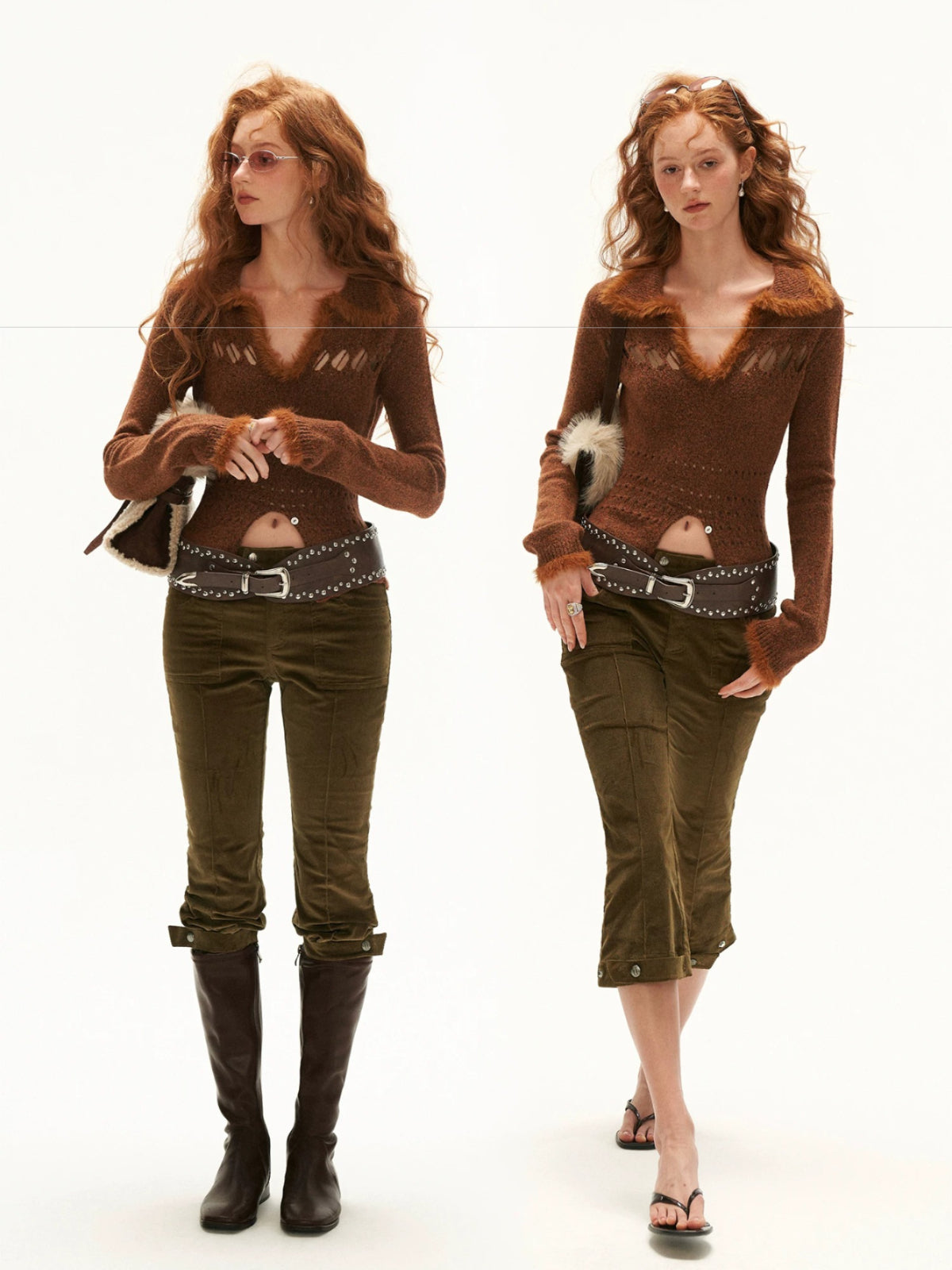Tencel Cotton Corduroy Cropped Pants