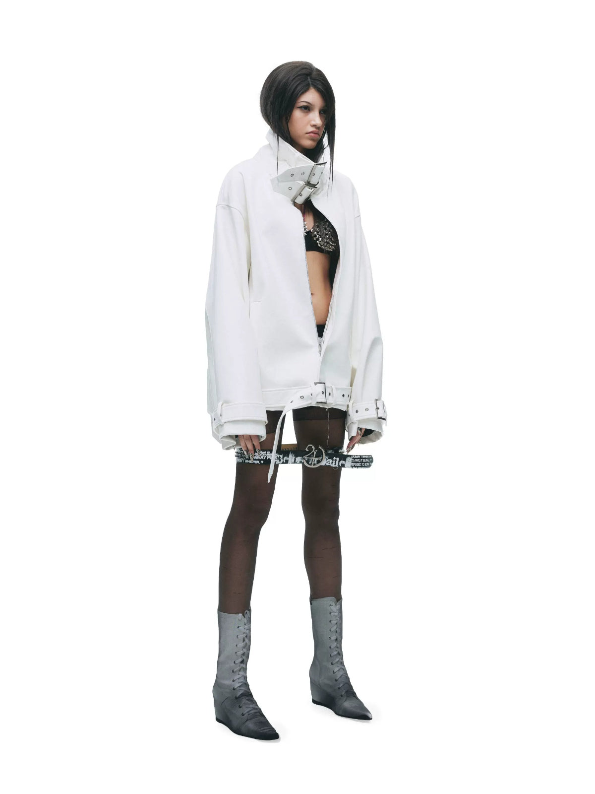 Punk Stand Collar Leather Jacket