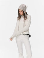 Textured Wool Knit High Neck Sweater