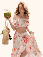 Watercolor Fruit Puff Sleeve Set