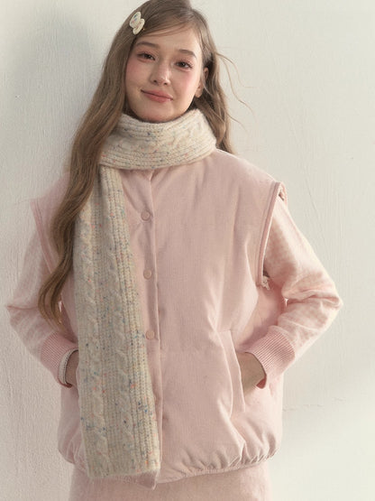 Speckled Cable Wool Scarf