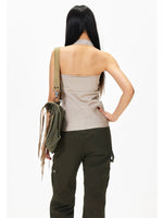V-Neck Halter Knit Tank Top