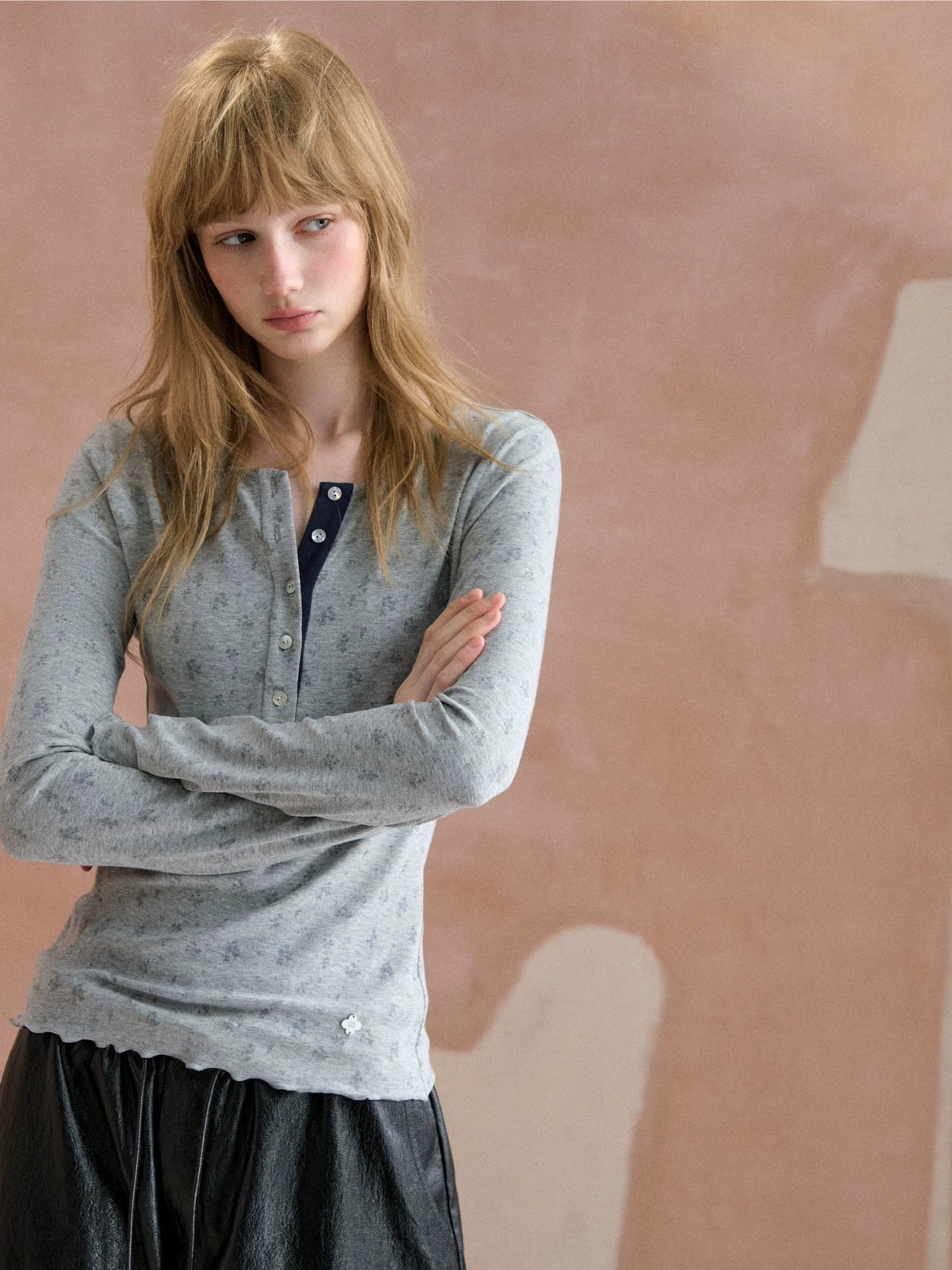 Wildflower Henley Long Sleeve Tee