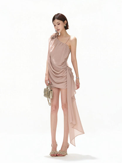 Floral One-Shoulder Mini Dress