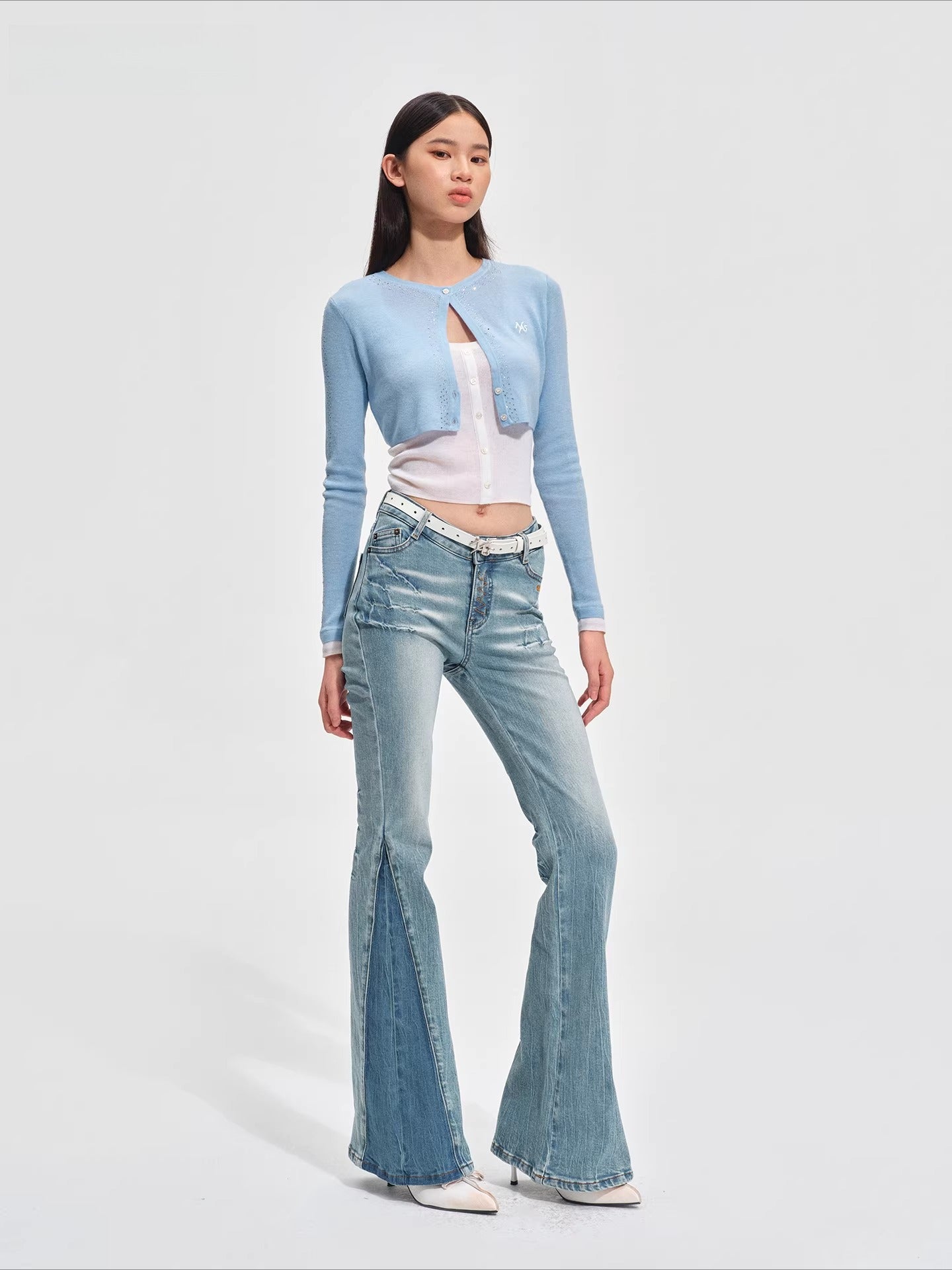 Equestrian Washed Flared Jeans