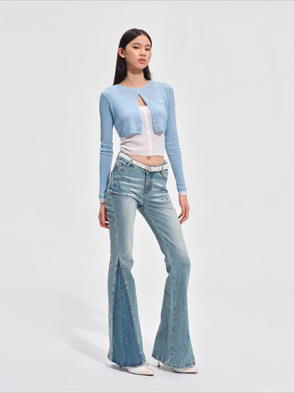 Equestrian Washed Flared Jeans