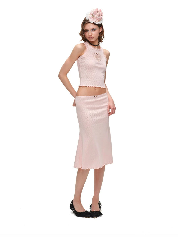 Snoopy Knit Top &amp; Skirt Set