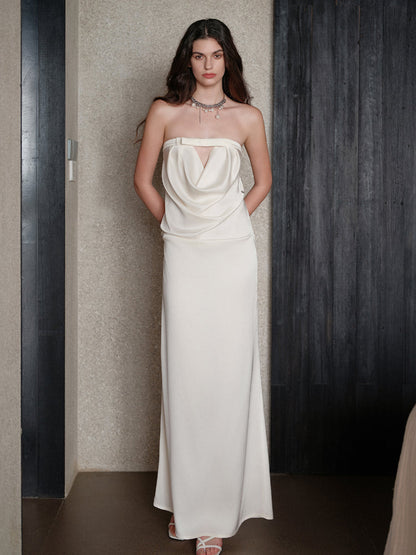 Halter Bowknot Cowl Neck Backless Dress
