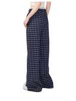 Color-Blocked Pleated Suit Wide-Leg Pants