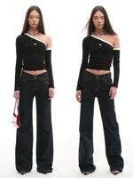 Relaxed-Fit High-Waisted V-Jeans