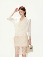 Lace Jacquard Midi Skirt