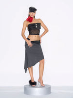 Studded Leather Beret Cap