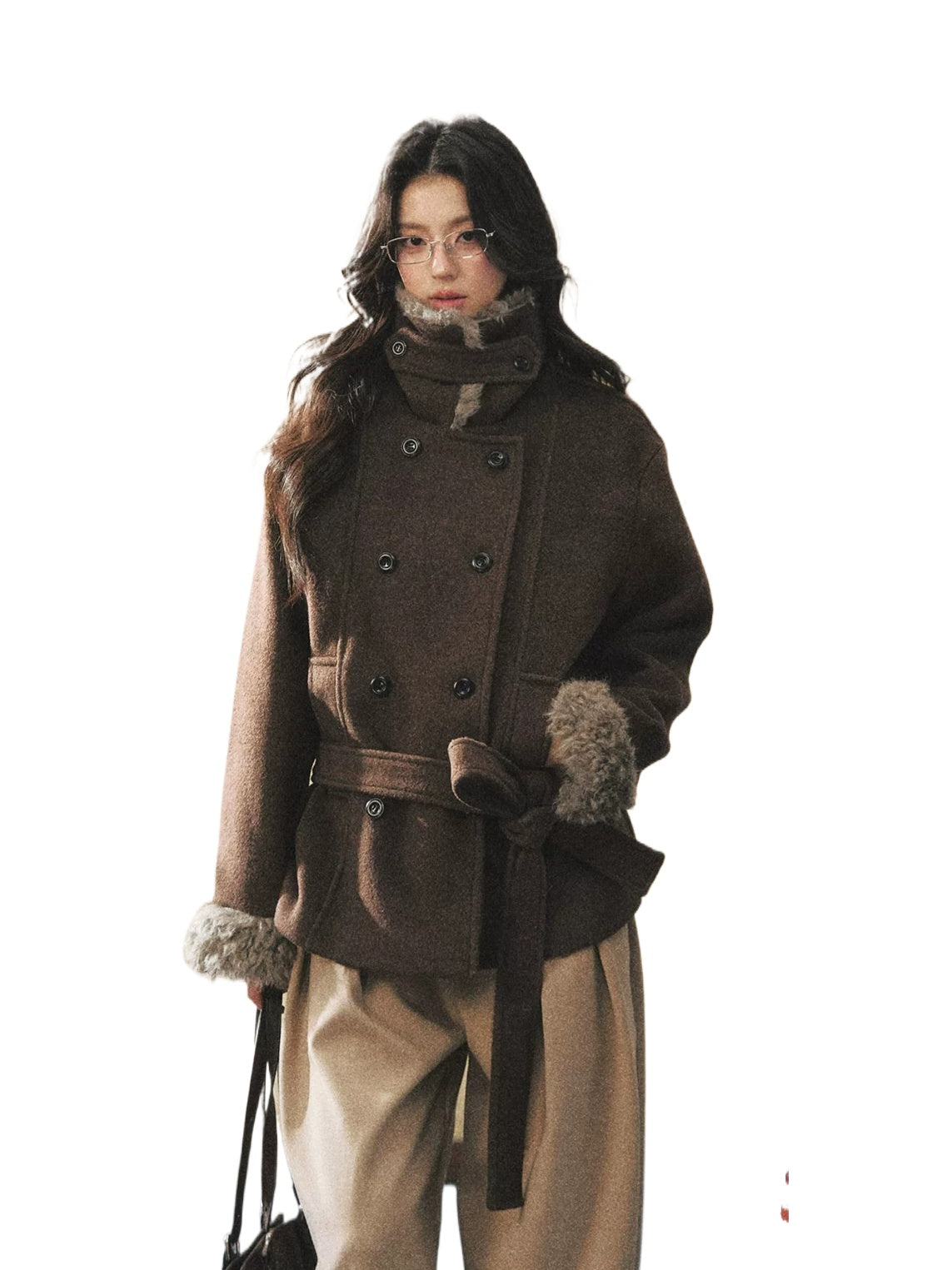 Double-Breasted Fur Coat