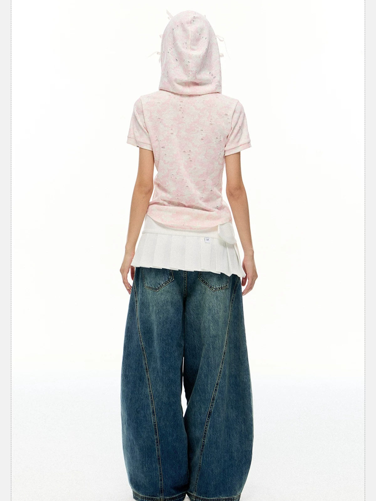Hooded Vintage Short Sleeve Top