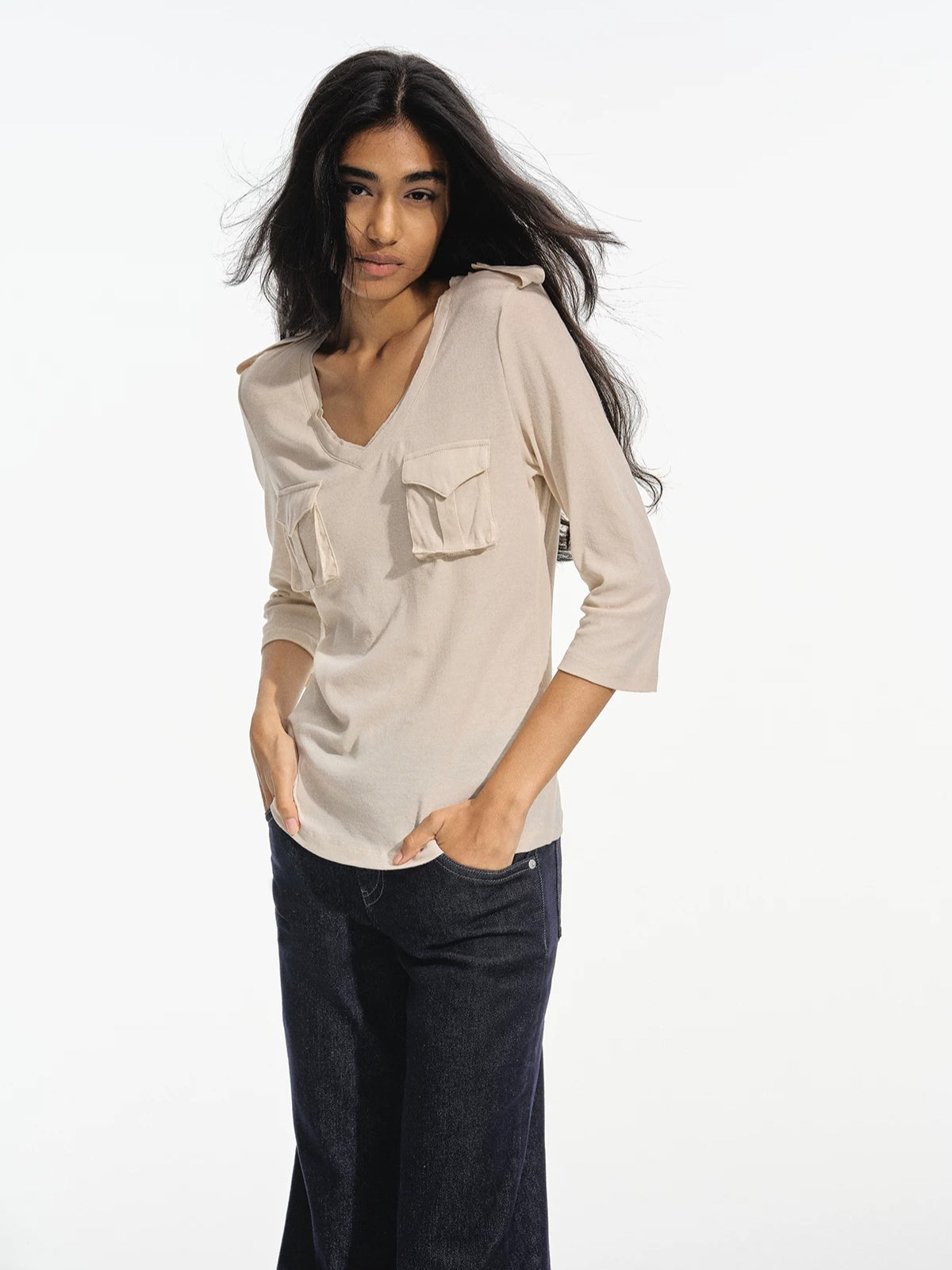V Neck Knit Top