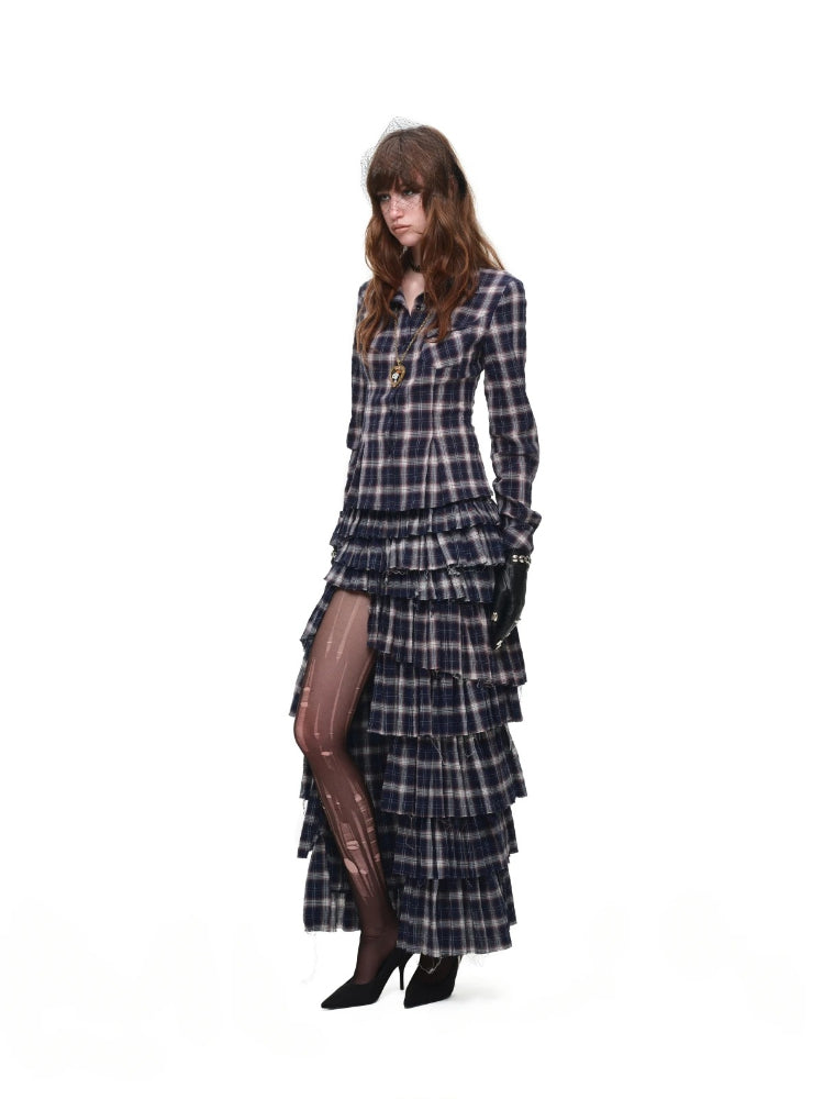 Plaid Shirt &amp; Skort Set