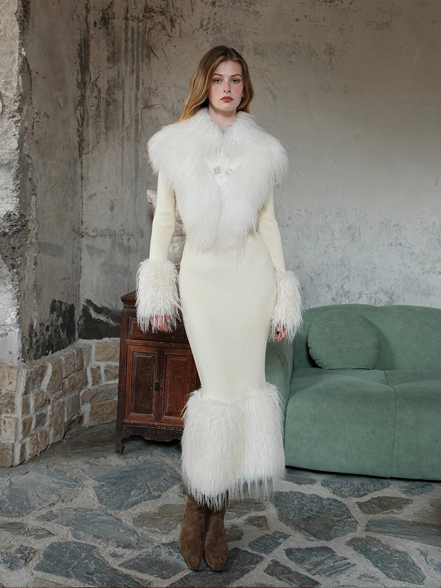 Vela Reversible Faux Fur Wool Blend Jacket