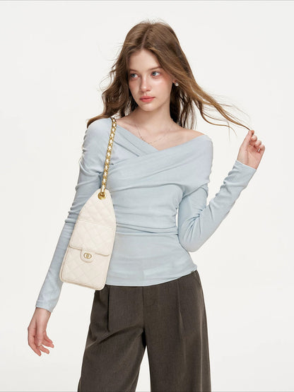Cross-Neck Off-Shoulder Top