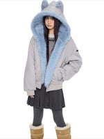 Faux Suede Cat Ear Jacket