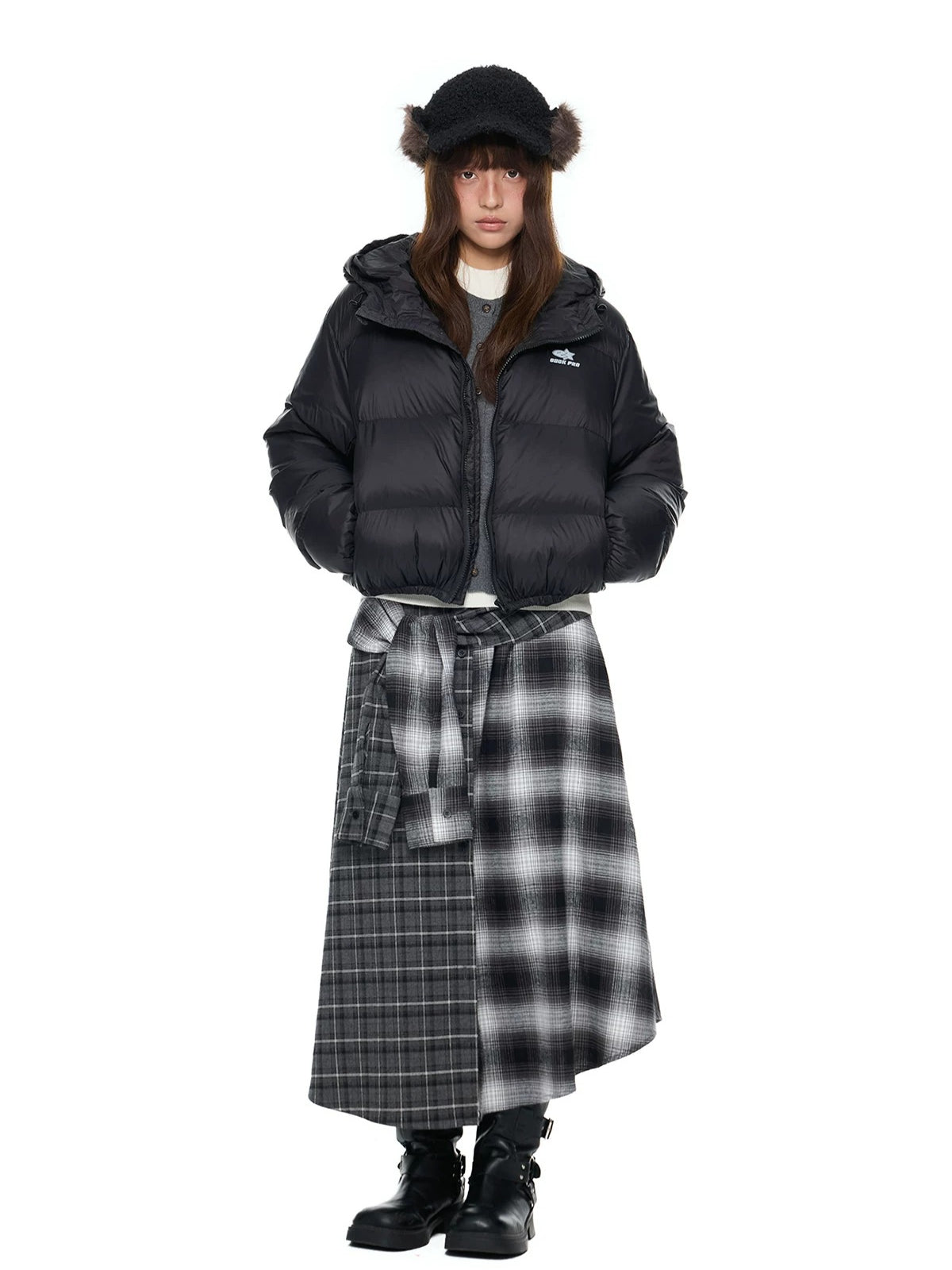 Maillard Cropped Down Puffer Jacket