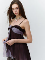 Apricot & Purple Catcher Chiffon Top