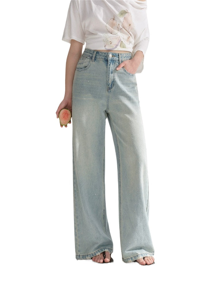 Rhinestone Star Wide-Leg Jeans