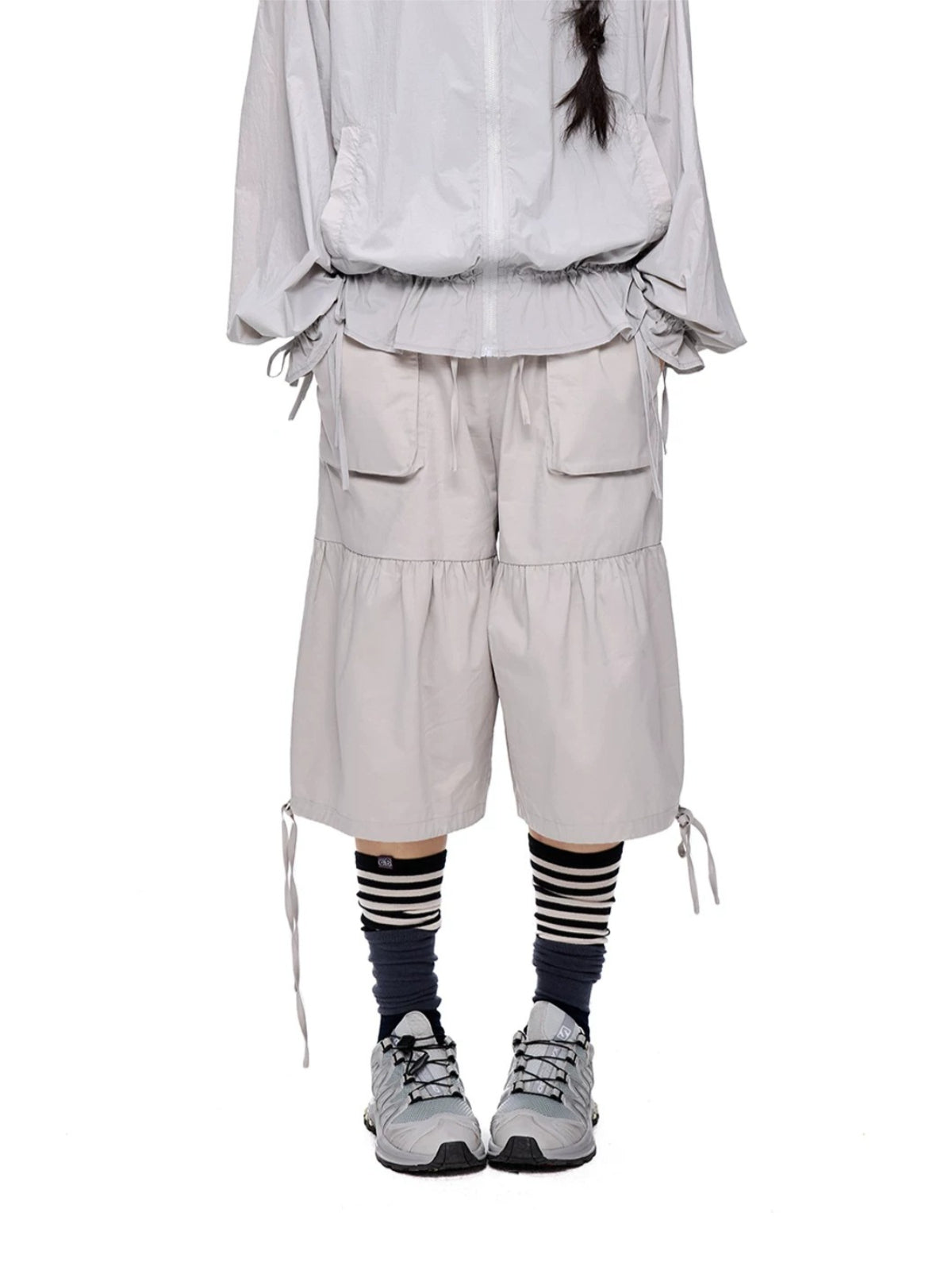 Drawstring Pocket Wide Leg Pants