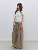 Lyocell Cotton Wide-Leg Casual Pants