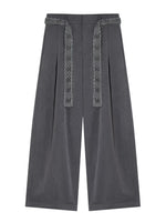 Crochet Belt Pleated Trousers