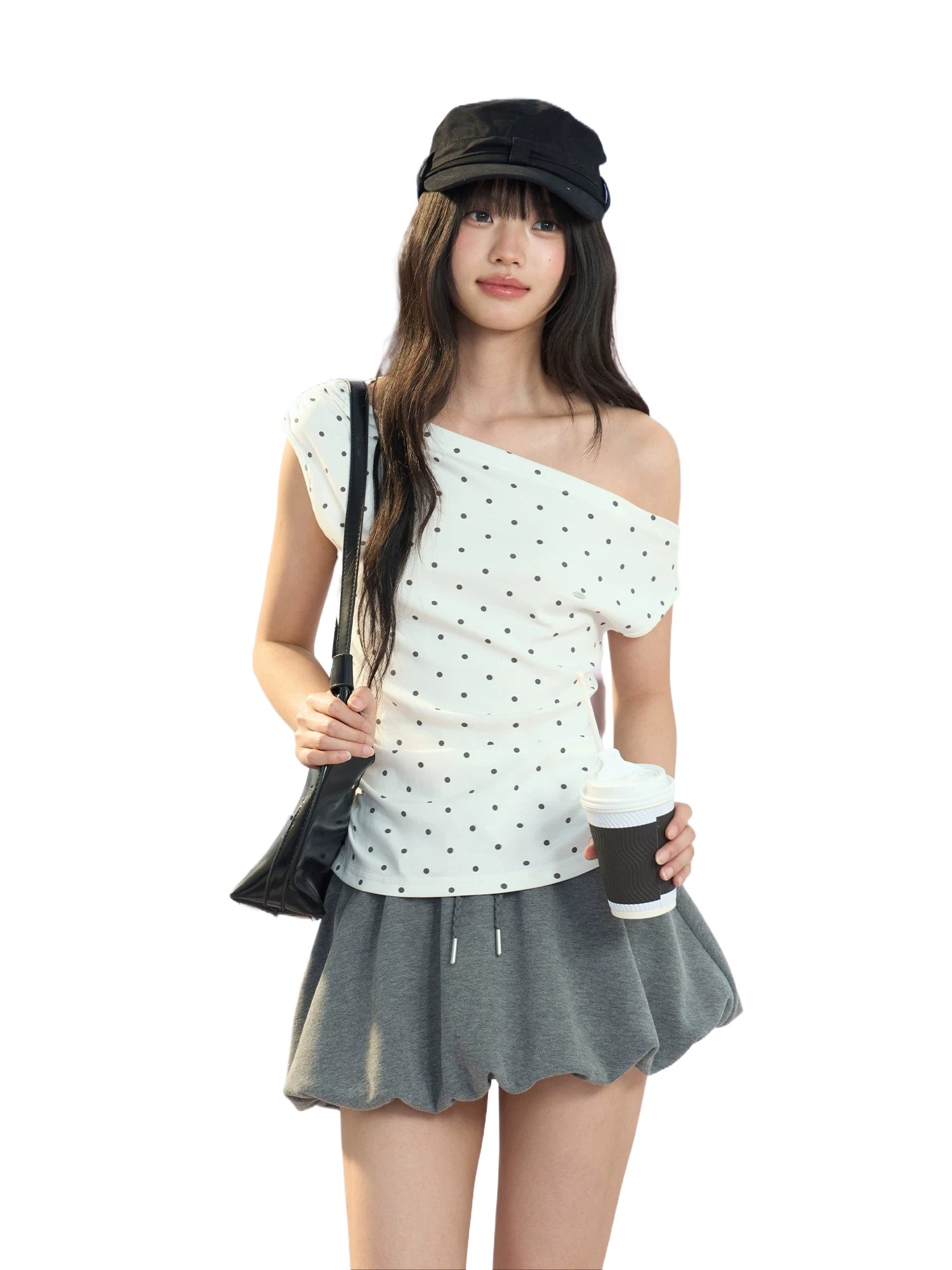 Asymmetric Polka Dot Top