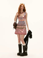 Floral Ruffle Pink Mini Dress