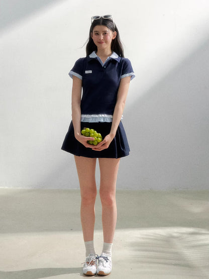 Vintage Layered Polo Knit Tee