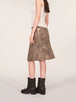 Vintage Washed Leopard Print Mermaid Skirt