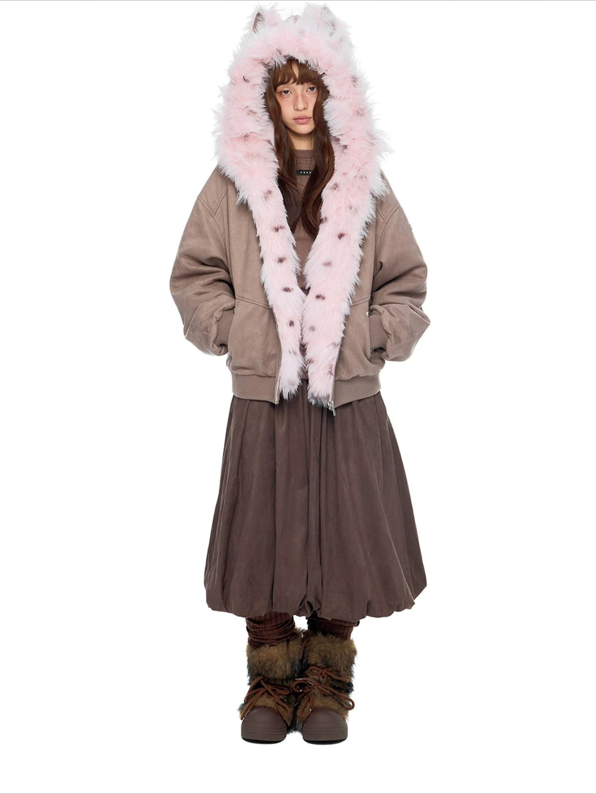 Faux Suede Cat Ear Jacket